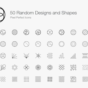 Peut inclure: 50 motifs et formes en noir et blanc. Icônes Pixel Perfect. Les icônes sont en forme de cercle et comprennent des motifs géométriques, des vagues et d'autres motifs abstraits.