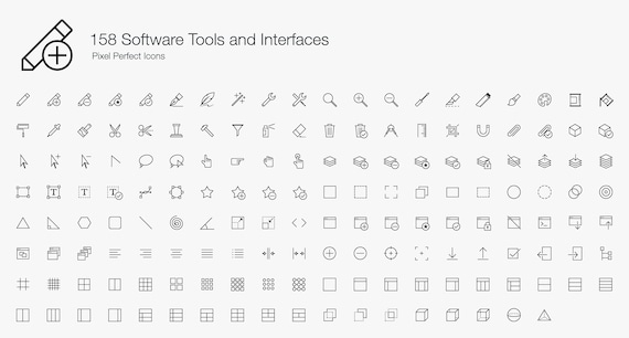 Software Tools Benutzeroberflächen Symbole Symbol Zeichen Piktogramm Bundle  Set Vector eps png SVG. UX-Design-UI-Symbole. Tools-Symbol.  Geometrie-Shape. -  Österreich