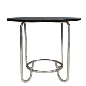 Round Bauhaus Coffee Table by Robert Slezák, Czechoslovakia, 1930s