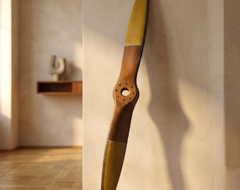 Wooden Airplane Propeller, Aviation Decor, 1930s–1940s, Vintage Aircraft Propeller, Solid Wood