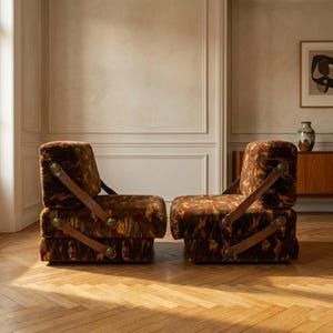 Pair of Retro Lounge Armchairs, Mid-Century, 1970s, Czechoslovakia