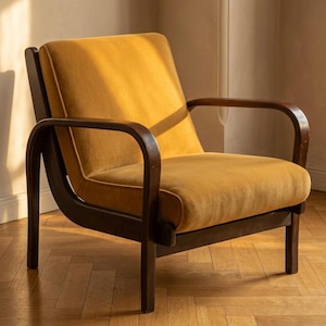 Koželka & Kropáček Armchair, 1940s, Silver Medal Milan Triennale 1946, Restored Bentwood Frame