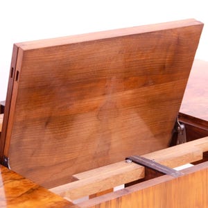 Dining Table, Art Deco Style, 1930s, Czechoslovakia, Walnut Wood, Extendable Table image 17