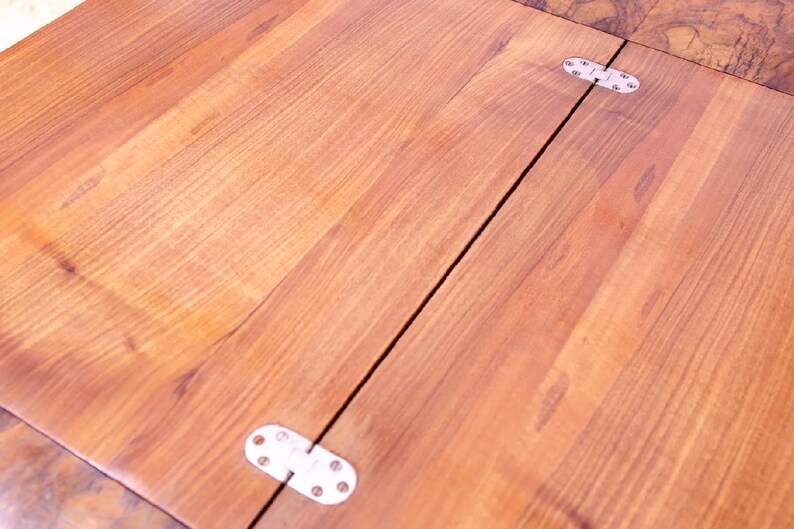 Dining Table, Art Deco Style, 1930s, Czechoslovakia, Walnut Wood, Extendable Table image 18