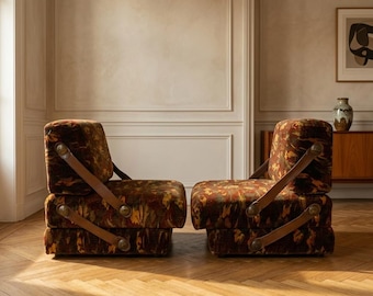 Pair of Retro Lounge Armchairs, Mid-Century, 1970s, Czechoslovakia