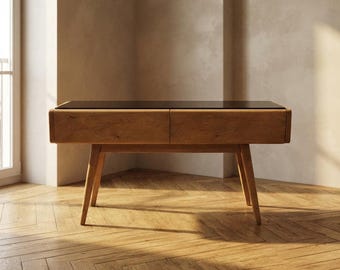 Vintage Mid-Century Sideboard / TV Cabinet, Oak, Czechoslovakia, 40 x 85 x 34 cm