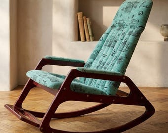 ÚLUV Wooden Rocking Chair – Czechoslovakia, 1970s, Original Very Good Condition