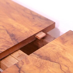 Dining Table, Art Deco Style, 1930s, Czechoslovakia, Walnut Wood, Extendable Table image 15