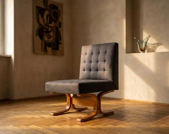 Mid Century Lounge Chair, Ludvík Volák Armchair, 1970s Czechoslovakia
