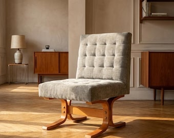 Armchair Mid Century Wood Ludvik Volak 1970s Czechoslovakia