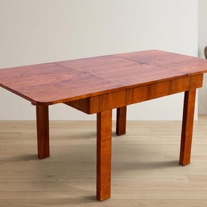 Dining Table, Art Deco Style, 1930s, Czechoslovakia, Walnut Wood, Extendable Table image 7
