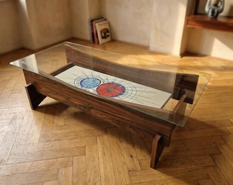 Coffee Table, Mid-Century, Ceramic Tile Panel, 1970s