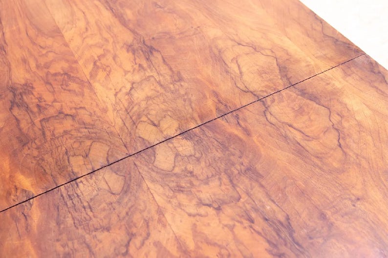 Dining Table, Art Deco Style, 1930s, Czechoslovakia, Walnut Wood, Extendable Table image 10