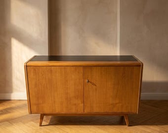 Mid Century Sideboard Teak Veneer Nepožitek & Landsman for Jitona 1970s Czech Vintage Credenza