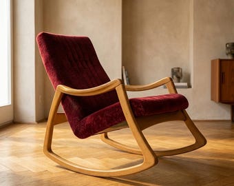 Rocking Chair Mid-Century, Fauteuil à bascule en bois courbé par TON, 1960s, Tchécoslovaquie