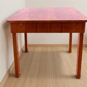 Dining Table, Art Deco Style, 1930s, Czechoslovakia, Walnut Wood, Extendable Table image 6