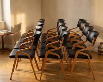 Dining Chairs Set of 12, Mid-Century, Ludvík Volák, 1960s–1970s, Czechoslovakia