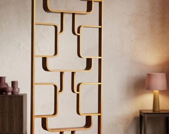 Vintage Room Divider, Ludvik Volak, Bentwood Plywood Screen, Drevopodnik Holesov, 1970s, Czechoslovakia