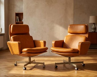 Pair of Mid Century Lounge Chairs, Kovona Armchairs, 1970s Czechoslovakia