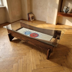 Coffee Table, Mid-Century, Ceramic Tile Panel, 1970s