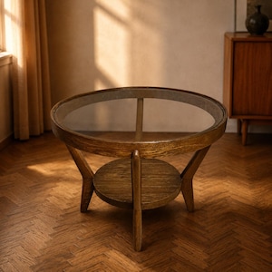 Round Coffee Table Karel Koželka & Antonín Kropáček 1940s Czechoslovakia