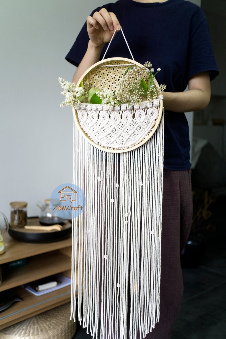 Macrame Artificial Plants Holder Wall Hanging Macrame Plant Etsy