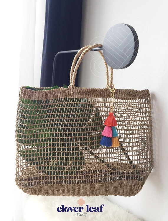 raffia beach tote