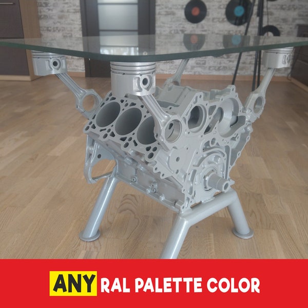 Engine Block Coffee Table - Top Gear Style - 6 Cylinder Loft - Audi / Volkswagen VW, Industrial Home Auto Decor, Car Part Furniture