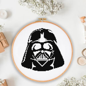 Padrão de ponto cruz Darth Vader PDF, gráfico de ponto cruz Star Wars, gráfico de ponto cruz Darth Vader. Bordado Star Wars.