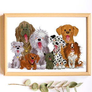 Suzy's Zoo Dogs - cross stitch pattern, modern cross stitch chart, dog boho wall home decor. Digital Format PDF