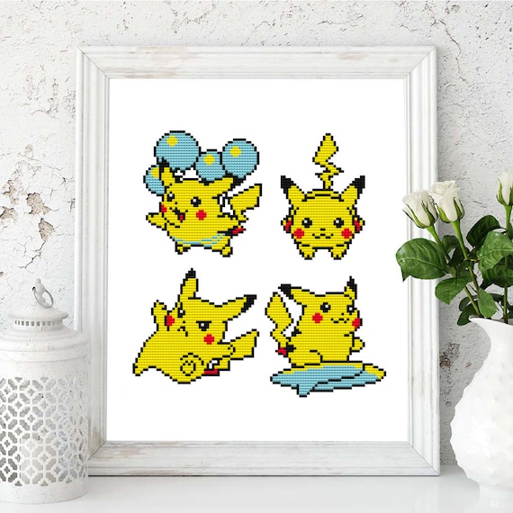 POKÉMON Pikachu Cross Stitch Pattern Modern Cross Stitch Etsy