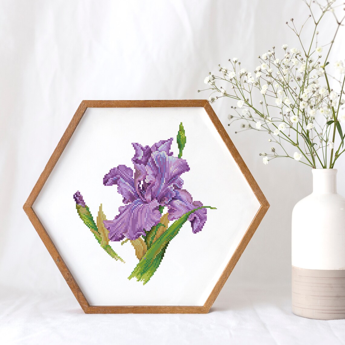 Iris Flower counted cross stitch pattern modern xstitch Etsy