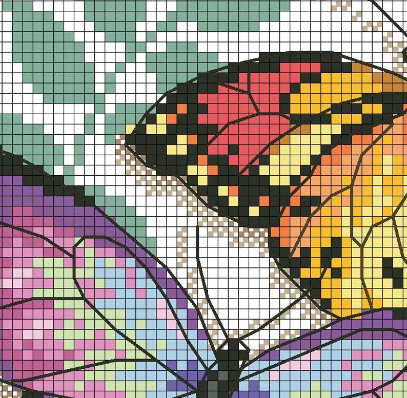 Digital Format - PDF Butterflies Modern Cross Stitch Pattern counted xstitch chart boho wall decor home art diy instant download