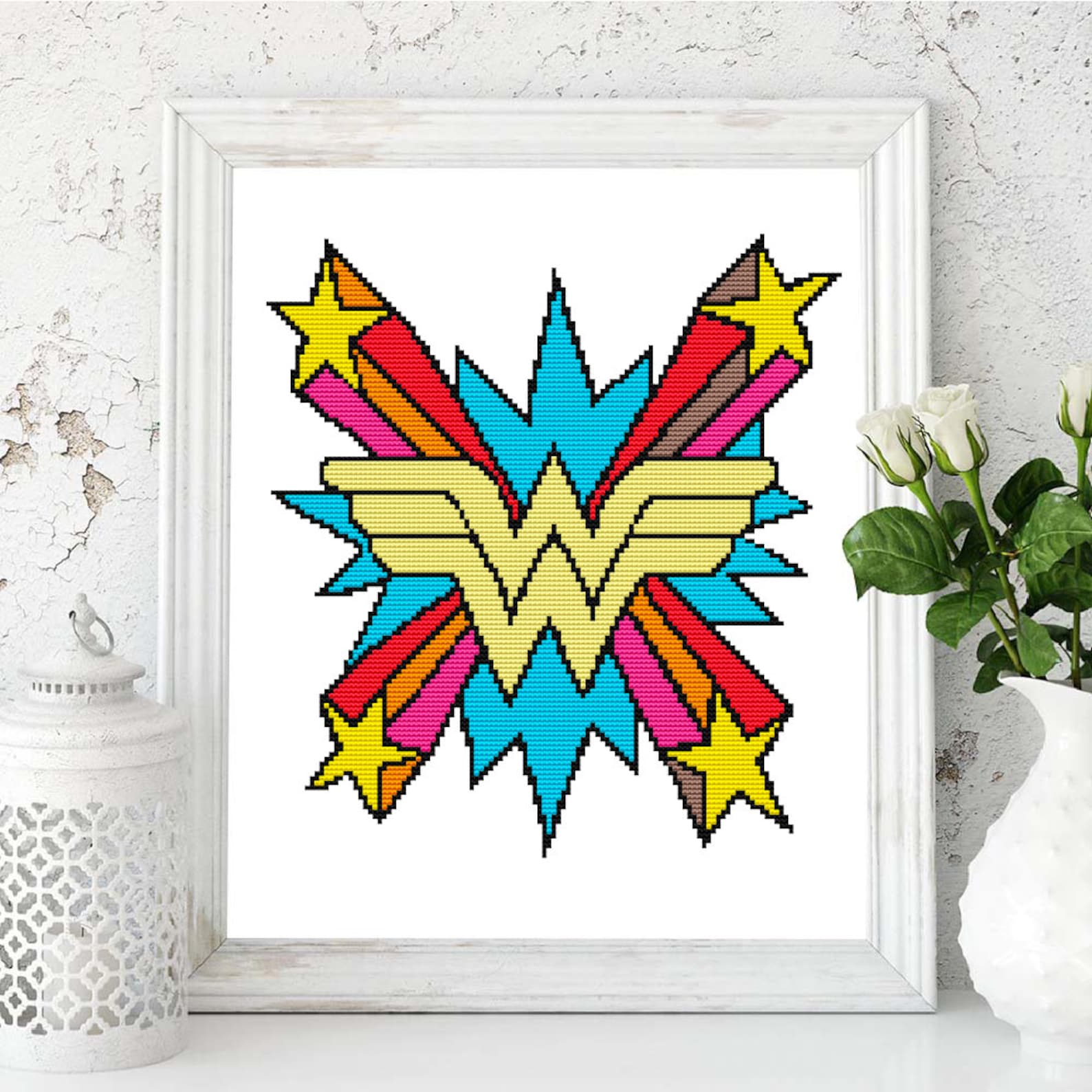 Wonder Woman Cross Stitch Pattern DC Comics Heroes Cross Etsy
