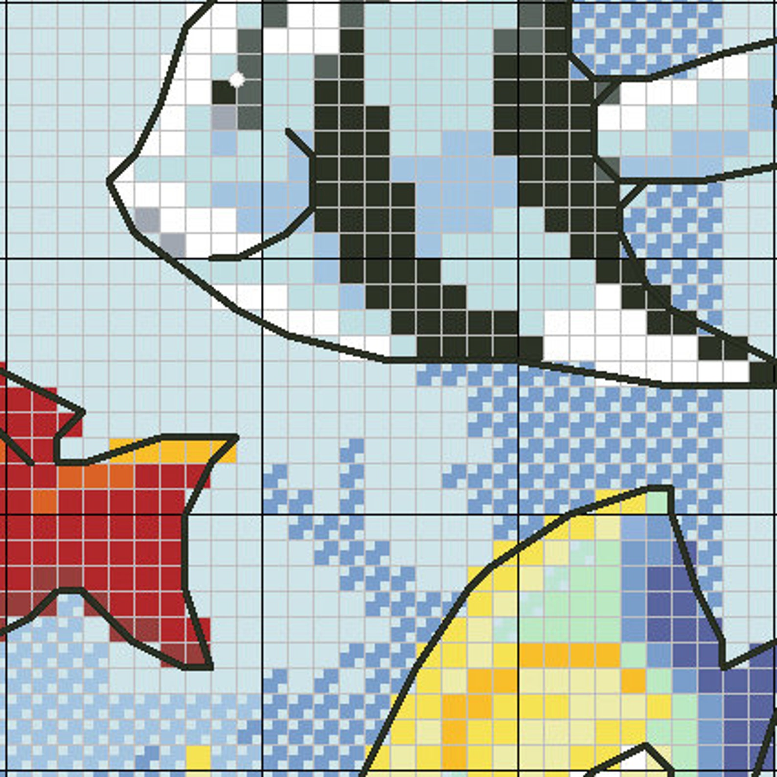 Ocean Life Counted Cross Stitch Pattern fish sea underwater Etsy