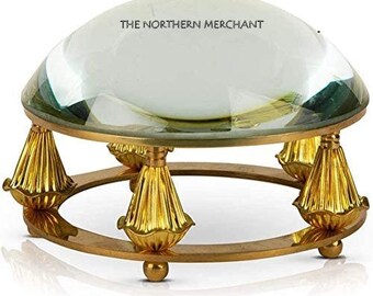 Brass Nautical Marine Navigation 4" Magnifying Glass Paperweight Desk Magnifier | Handmade Magnifying Glass