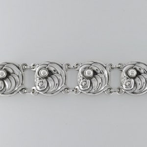 Georg Jensen, Rare Art Nouveau Sterling Silver Link Bracelet, No.19, Denmark