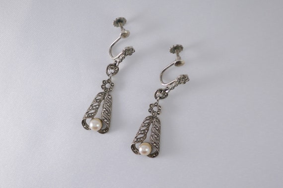 Theodor Fahrner, Sterling Silver Marcasite Pearl … - image 4