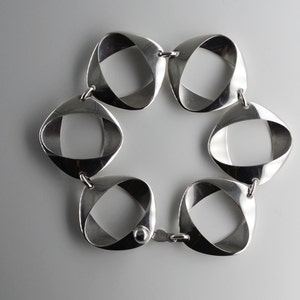 Henning Koppel for Georg Jensen, Modernist Sterling Silver Link Bracelet, No. 190, Denmark