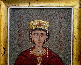 Echte erstaunliche byzantinische Mosaikkunst von Pertidis A.