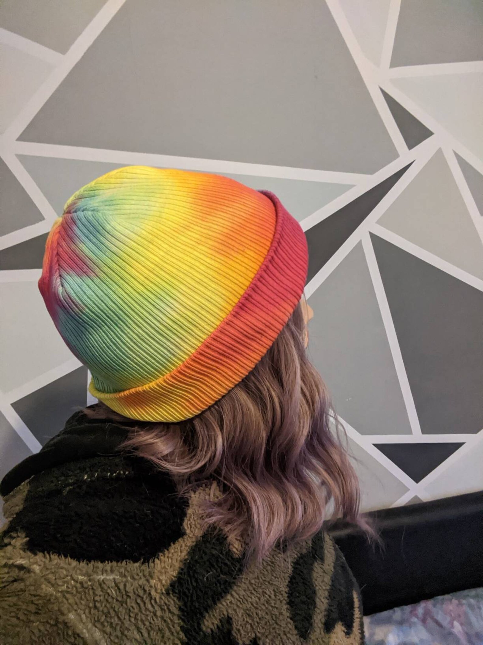 TieDye Beanie Rainbow 100 Organic Cotton Etsy