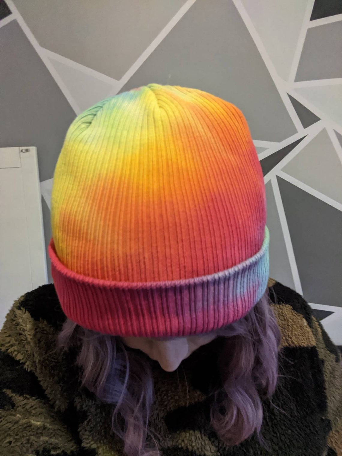 TieDye Beanie Rainbow 100 Organic Cotton Etsy