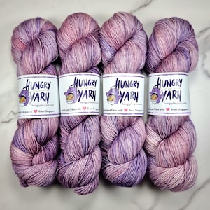 Lila - Super Soft Merino Hand Dyed Yarn - Fingering Weight - 80/20 Merino/Nylon - Sock Wool - Machine Washable
