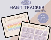 Digital Habit Tracker | Daily Goodnotes Habit Planner | Monthly Habit Tracker | Printable iPad Insert | Goodnotes Wellness Journal Sheet