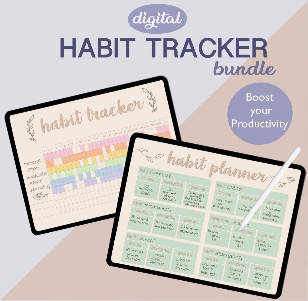 Monthly Habit Tracker | Digital Goodnotes Daily Habit Planner ...