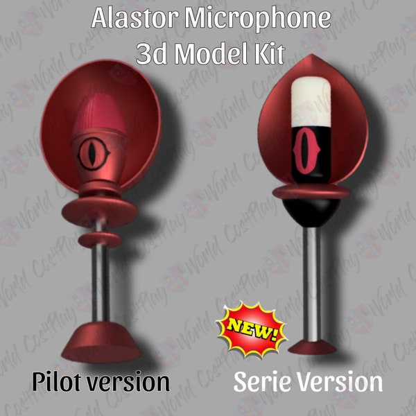 Alastor Radio Demon Microphone Kit imprimé en 3D Hazbin Hotel