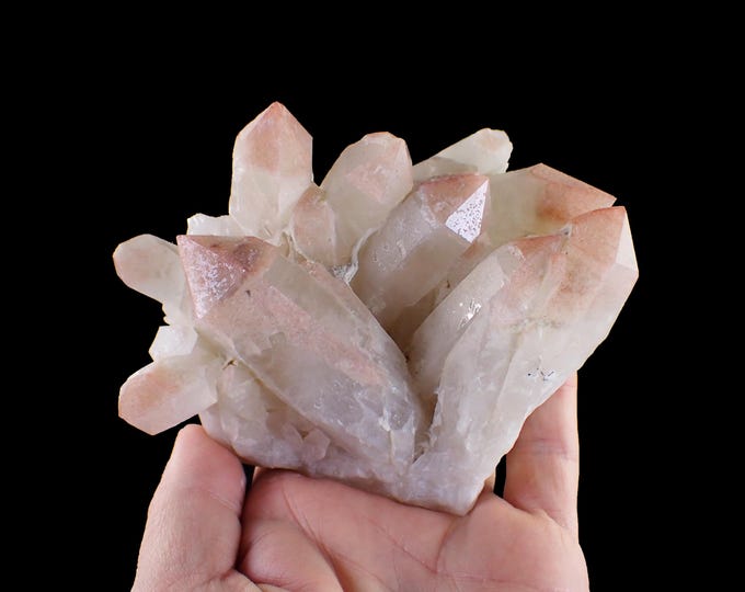 QUARTZ crystals with hematite tops 11,2 x 8,5 x 5,5 cm PORTUGAL