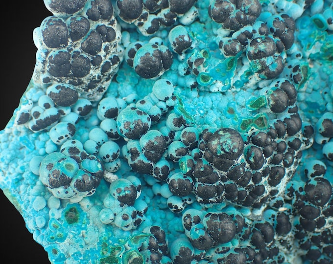 HETEROGENITE on chrysocolla on malachite 10,0 x 9,0 x 5,0 cm DR CONGO