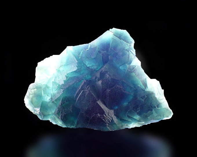 Giant UV FLUORITE octahedral crystals 20,5 x 15,0 x 6,0 cm CHINA