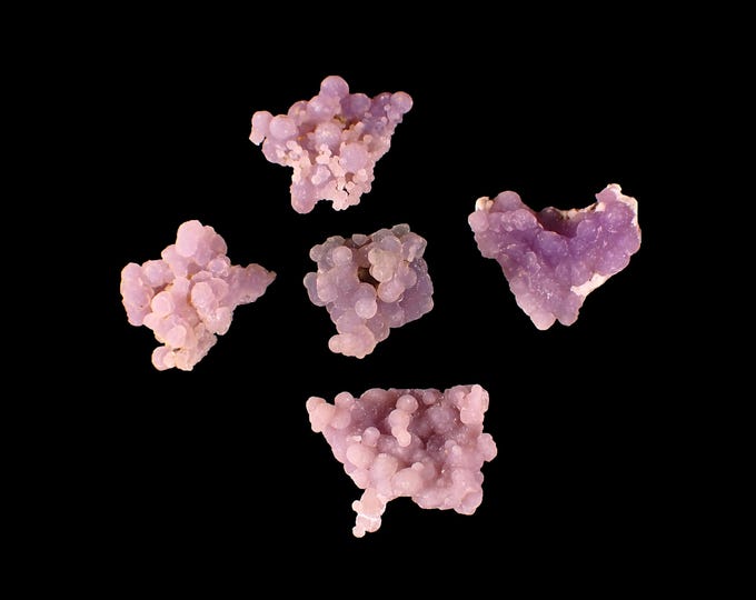 Set of 5 pcs Grape Chalcedony  Clusters 1,8 x 1,5 x 0,8 cm INDONESIA